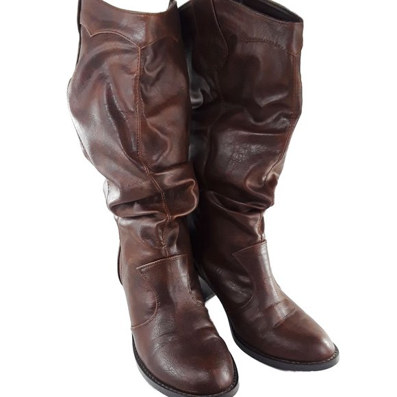 Shoes - Brown Kneehigh Slouch Boots- Womens Sz 8.5
